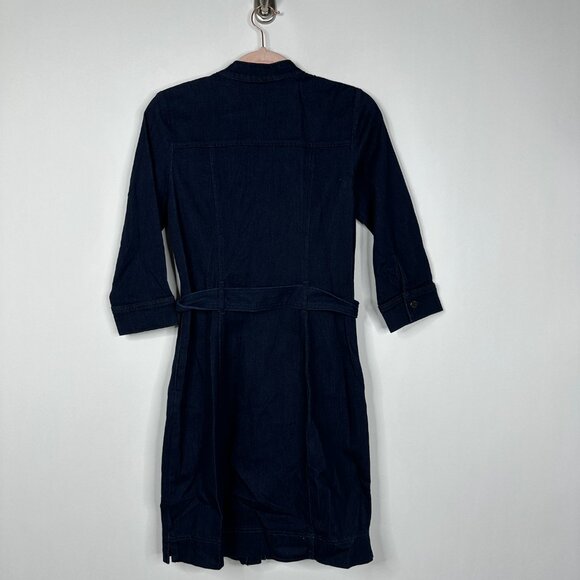 NWT White House Black Market 3/4 Sleeve Denim Shirt Dress Avery Rinse 2 #WHBM17 - Picture 3 of 9
